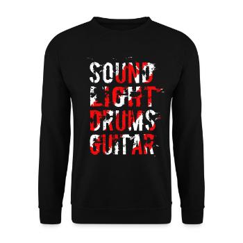 Sound Light Drums Guitar Hard Rock Music Gift - Unisex Sweatshirt - black - Front - Alina (178cm) & Michal (187cm)