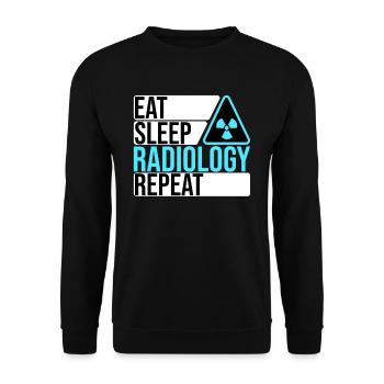 Eat Sleep Radiology Repeat - Unisex Sweatshirt - black - Front - Alina (178cm) & Michal (187cm)