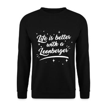 Chien de garde allemand Leonberger Longhair - Mieux - Sweat-shirt Unisexe - noir - Devant - Alina (178cm) & Michal (187cm)