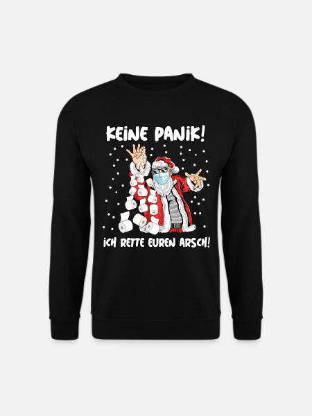 WEIHNACHTSMANN CORONA Klopapier / Keine Panik / - Unisex Pullover - Schwarz