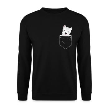 Westie chest pocket white highland terrier gift - Unisex Sweatshirt - black - Front - Alina (178cm) & Michal (187cm)