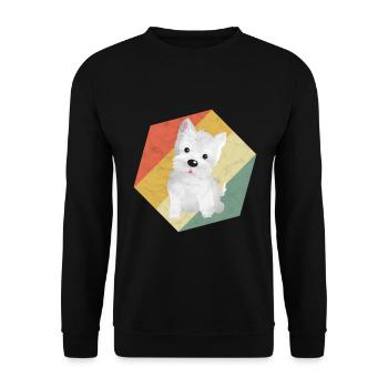 Westie Graphic White Highland Terrier Gift - Unisex Sweatshirt - black - Front - Alina (178cm) & Michal (187cm)
