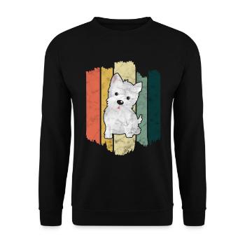 Westie vintage graphic white highland terrier - Unisex Sweatshirt - black - Front - Alina (178cm) & Michal (187cm)