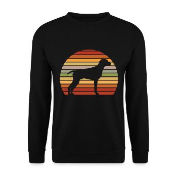 Deutsch Kurzhaar Grafik Vorstehhund Geschenk - Unisex Pullover - Schwarz - Vorne - Alina (178cm) & Michal (187cm)