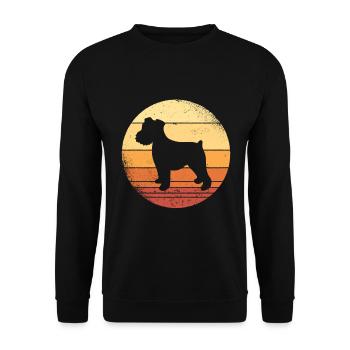 Zwergschnauzer Grafik Familienhund Geschenk - Unisex Pullover - Schwarz - Vorne - Alina (178cm) & Michal (187cm)