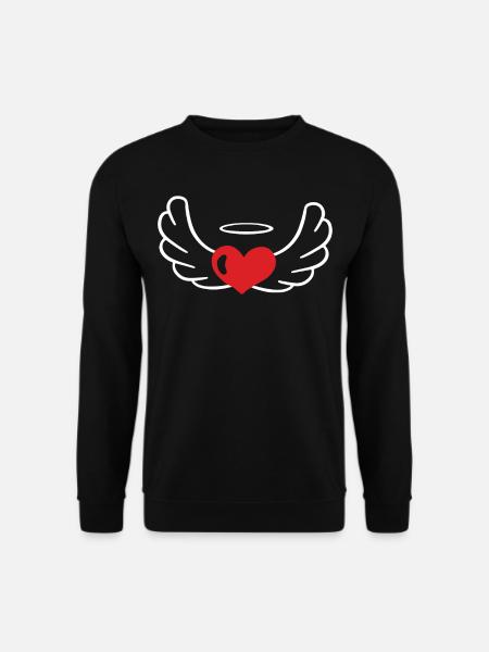 Heart with wings i love you - Unisex Sweatshirt - black