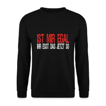 Ist mir egal - Unisex Pullover - Schwarz - Vorne - Alina (178cm) & Michal (187cm)