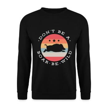 Wildschwein - Jäger - Eber - Sau - Geschenkidee - Unisex Pullover - Schwarz - Vorne - Alina (178cm) & Michal (187cm)
