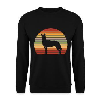 Cadeau de chien de famille Vintage Collie à poil court - Sweat-shirt Unisexe - noir - Devant - Alina (178cm) & Michal (187cm)