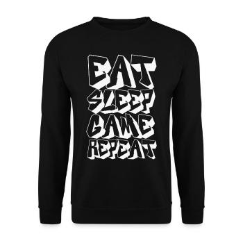 Eat Sleep Game Répéter - Sweat-shirt Unisexe - noir - Devant - Alina (178cm) & Michal (187cm)