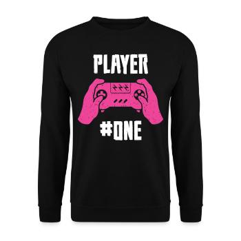 Player one - Unisex Pullover - Schwarz - Vorne - Alina (178cm) & Michal (187cm)