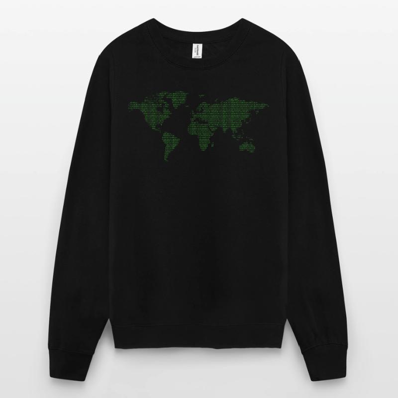 Binary Code Binary World Map World Code Unisex Sweatshirt