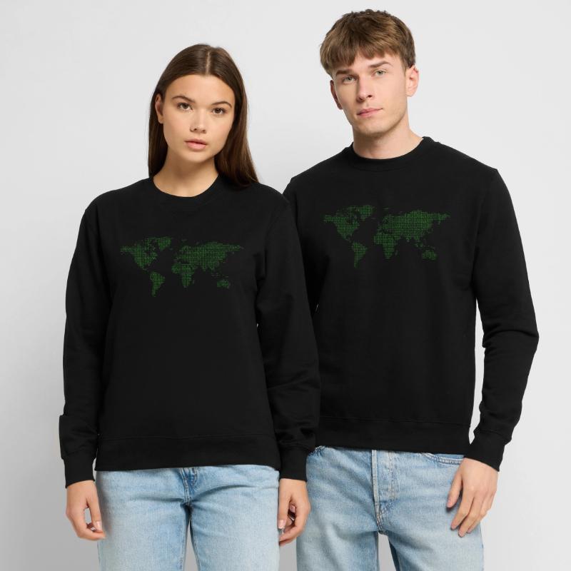 Binary Code Binary World Map World Code Unisex Sweatshirt