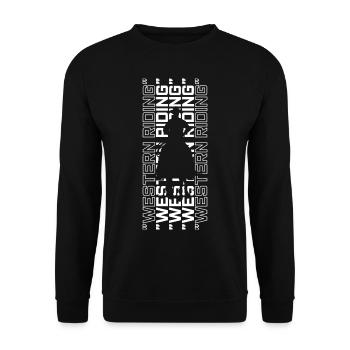 CADEAU DE CHEVAL EQUESTRE OCCIDENTAL - Sweat-shirt Unisexe - noir - Devant - Alina (178cm) & Michal (187cm)