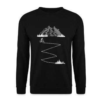 Real guys go downhill - Unisex Sweatshirt - black - Front - Alina (178cm) & Michal (187cm)