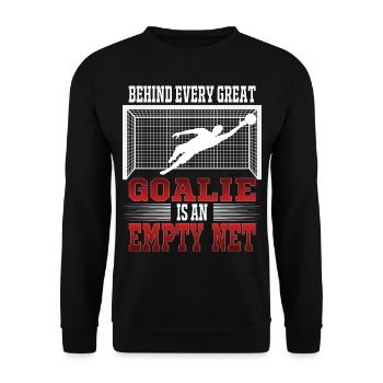 Gardien de but de football entraîneur Tor Keeper cadeau - Sweat-shirt Unisexe - noir - Devant - Alina (178cm) & Michal (187cm)