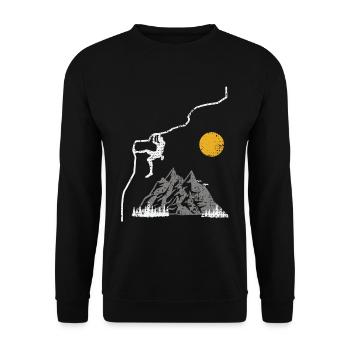 Klatring på bjergene - Unisex sweater - sort - Foran - Alina (178cm) & Michal (187cm)