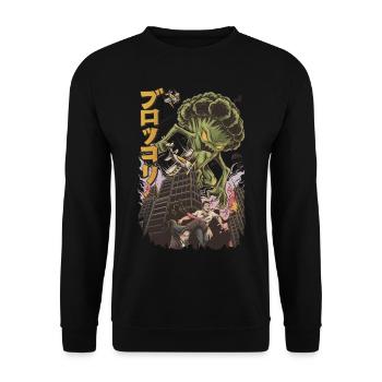 Broccoli Japan Monster Kaiju Anime Manga Gift - Unisex Sweatshirt - black - Front - Alina (178cm) & Michal (187cm)