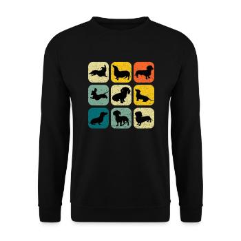 Dachshund Dachshund Retro Edition 9 - Unisex Sweatshirt - black - Front - Alina (178cm) & Michal (187cm)