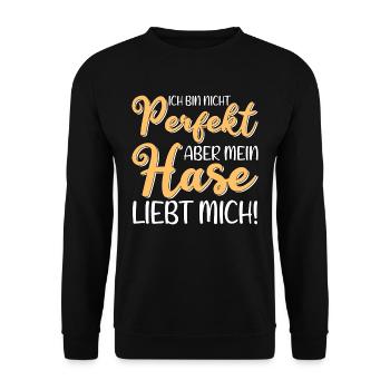 Mon lapin m'aime - Sweat-shirt Unisexe - noir - Devant - Alina (178cm) & Michal (187cm)