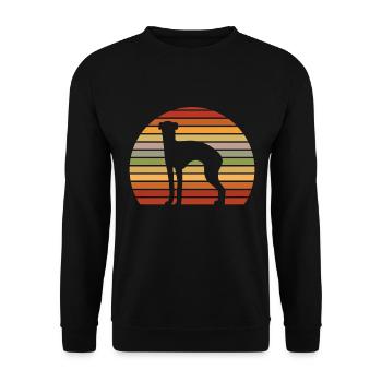 Whippet vintage graphique British Greyhound - Sweat-shirt Unisexe - noir - Devant - Alina (178cm) & Michal (187cm)