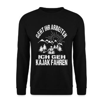 Kajak fahren im Wildwasser - Unisex Pullover - Schwarz - Vorne - Alina (178cm) & Michal (187cm)