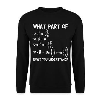 Welchen Teil von Maxwell Gleichungen Geschenk - Unisex Pullover - Schwarz - Vorne - Alina (178cm) & Michal (187cm)