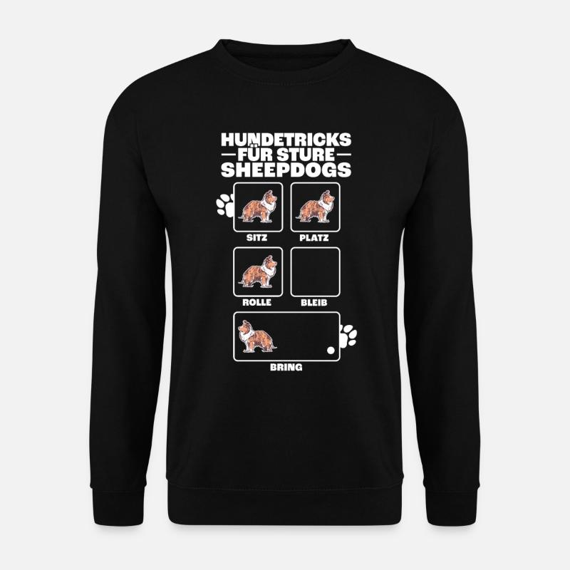 Shetland Sheepdog Hundetricks Sheltie Geschenk - Unisex Pullover - Schwarz