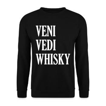 Veni Vidi Whisky Whiskey Gift - Unisex Sweatshirt - black - Front - Alina (178cm) & Michal (187cm)