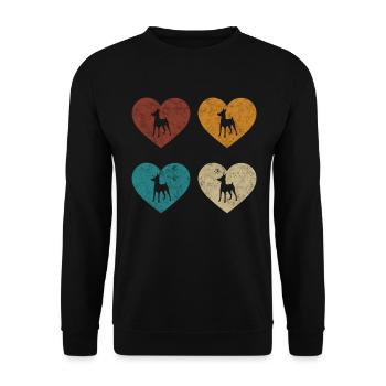 Dwarf Pinscher Rehpinscher - Unisex Sweatshirt - black - Front - Alina (178cm) & Michal (187cm)