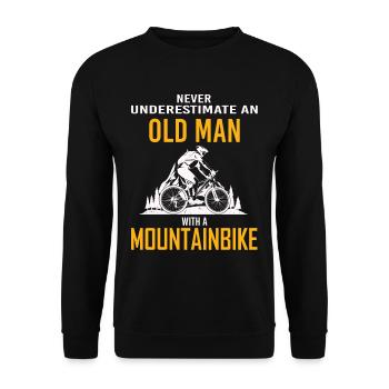 never underestimate, funny saying - Unisex Sweatshirt - black - Front - Alina (178cm) & Michal (187cm)