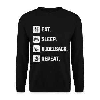 Eat Sleep Bagpipes Repeat Bagpipe Saying - Unisex Sweatshirt - black - Front - Alina (178cm) & Michal (187cm)
