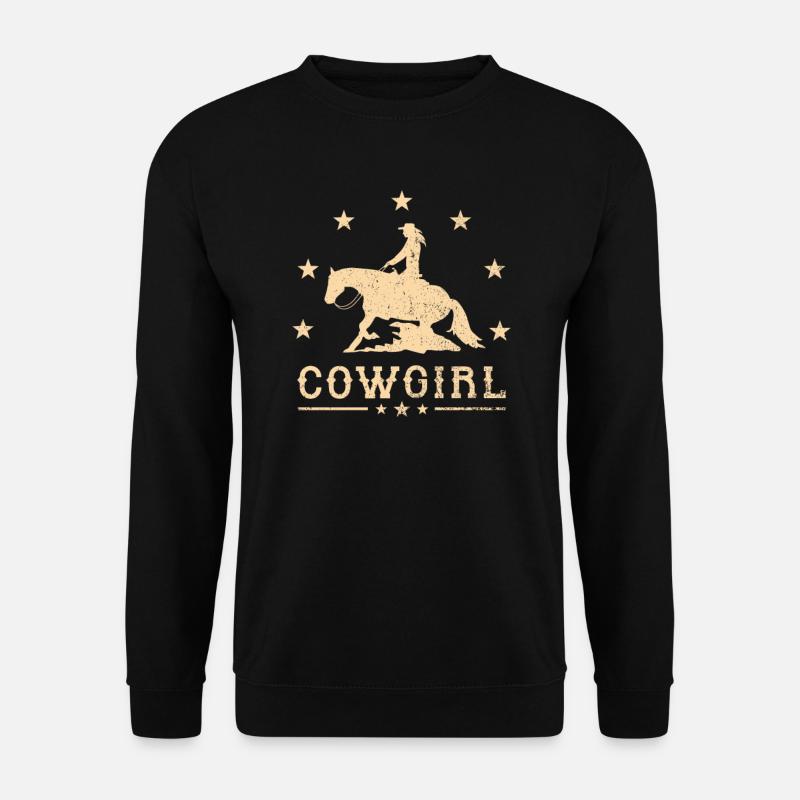 Westernreiten Reining Reiter Pferdeliebe Geschenk - Unisex Pullover - Schwarz
