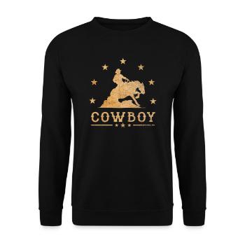 Western Équitation Reining Cavalier Cadeau Amour des chevaux - Sweat-shirt Unisexe - noir - Devant - Alina (178cm) & Michal (187cm)