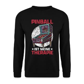 Pinball is my therapy pinball machine saying - Unisex Sweatshirt - black - Front - Alina (178cm) & Michal (187cm)