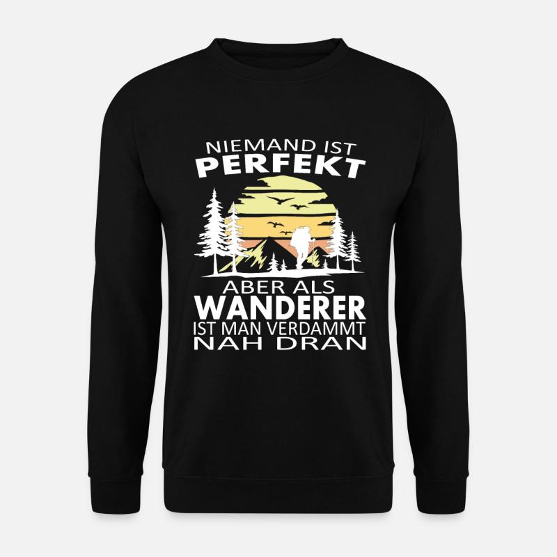 Wandern lustiger Spruch - Unisex Pullover - Schwarz