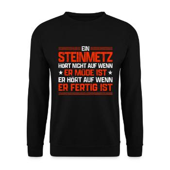 A stonemason does not listen to stone sculptor saying - Unisex Sweatshirt - black - Front - Alina (178cm) & Michal (187cm)