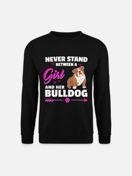Mädchen mit Olde English Bulldogge Spruch - Unisex Pullover - Schwarz