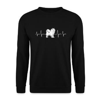 Samojede coeur battement de chien de traîneau cadeau - Sweat-shirt Unisexe - noir - Devant - Alina (178cm) & Michal (187cm)
