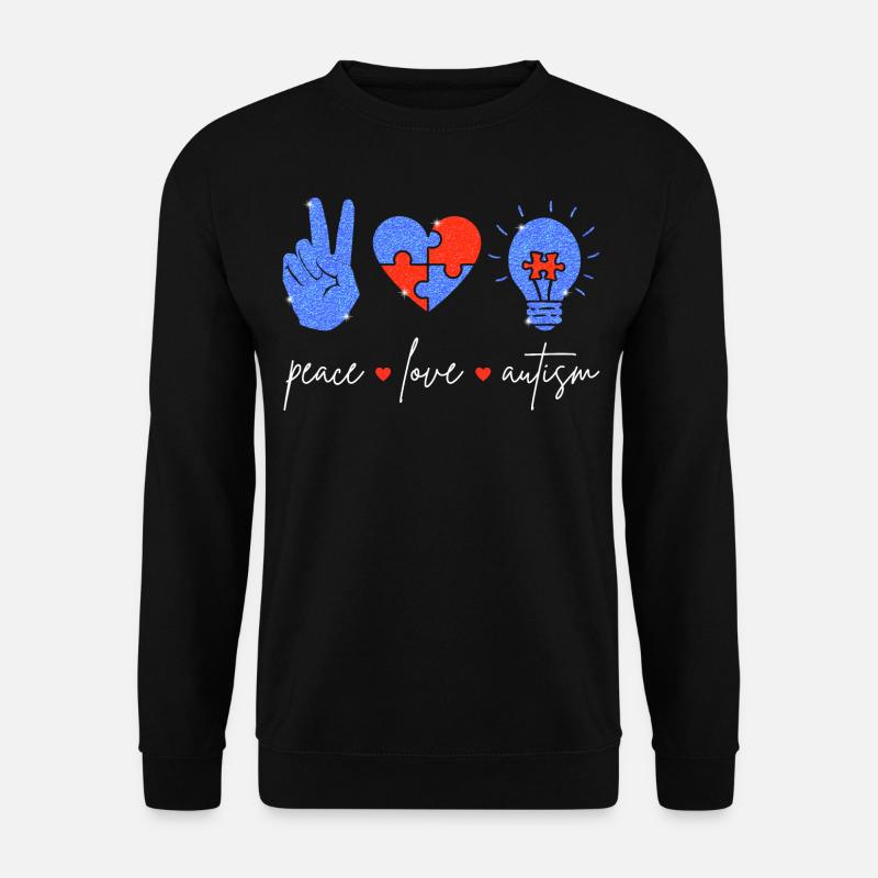 Peace Love Autisme I - Sweat-shirt Unisexe - noir