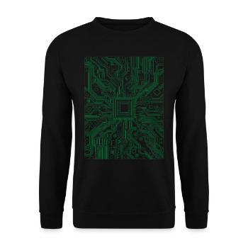 PROCESSEUR Ordinateur-carte mère Informaticien - Sweat-shirt Unisexe - noir - Devant - Alina (178cm) & Michal (187cm)