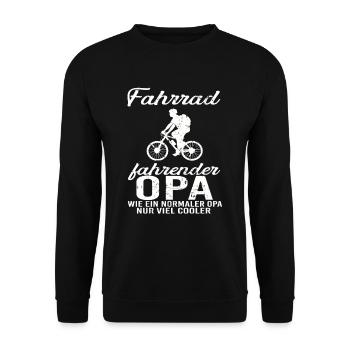 Mountainbike Opa - Unisex Pullover - Schwarz - Vorne - Alina (178cm) & Michal (187cm)