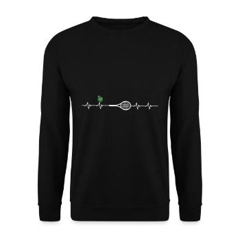 Tennis Heartbeat Gift Idea - Unisex Sweatshirt - black - Front - Alina (178cm) & Michal (187cm)