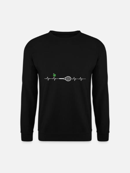 Tennis Herzschlag Geschenkidee - Unisex Pullover - Schwarz
