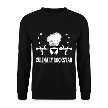 Kochkunst Star - Küchenchef Geschenk - Unisex Pullover - Schwarz - Vorne - Alina (178cm) & Michal (187cm)