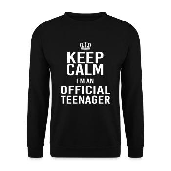 Keep Calm i am an official Teenager - Sweat-shirt Unisexe - noir - Devant - Alina (178cm) & Michal (187cm)