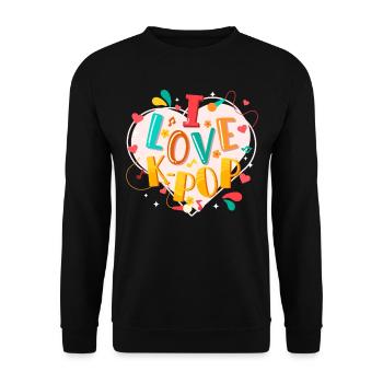 I Love K-Pop Music Kpop Korean Pop Music - Unisex Sweatshirt - black - Front - Alina (178cm) & Michal (187cm)
