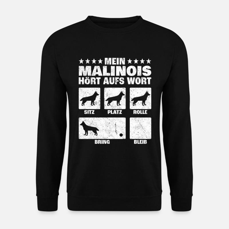Malinois Hundetricks Schäferhund Belgien Geschenk - Unisex Pullover - Schwarz