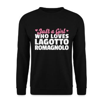 Girl the Lagotto Romagnolo loves saying - Unisex Sweatshirt - black - Front - Alina (178cm) & Michal (187cm)