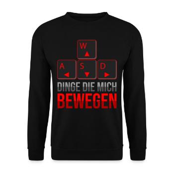 WASD PC Gamer Computer Gaming Zocken Tastatur - Unisex Pullover - Schwarz - Vorne - Alina (178cm) & Michal (187cm)